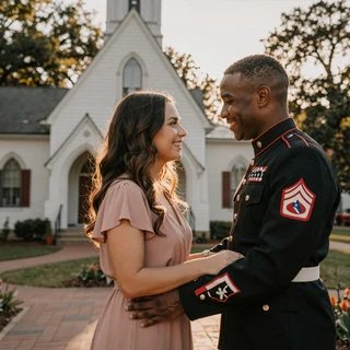 Happy military couple Sofia & Sergeant Marcus (USMC) from Atlanta, Georgia