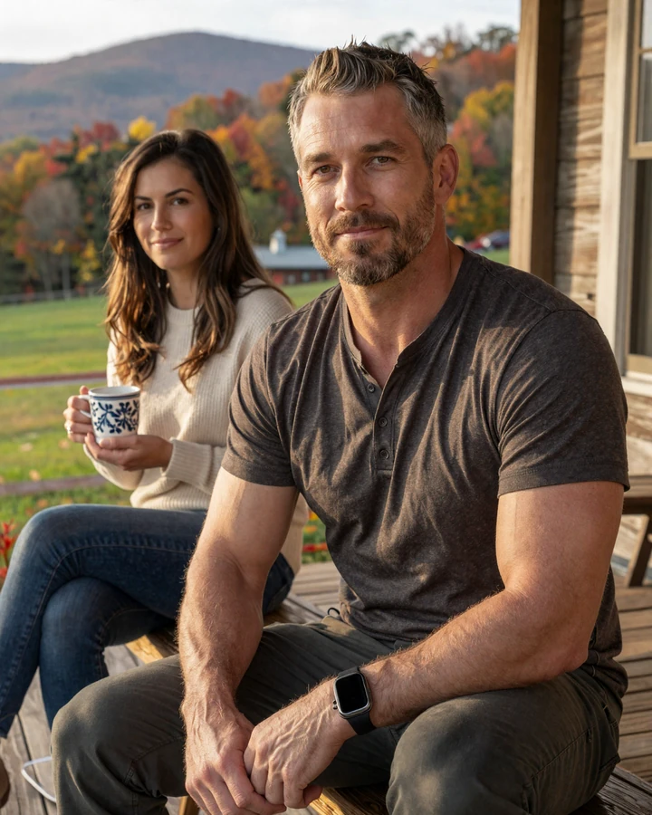 Verified veteran and his partner enjoying a Virginia porch evening - veteran dating community