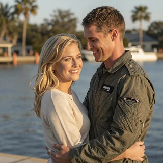 Happy military couple Claire & Captain Ryan (US Air Force, F-22 pilot) from Charleston, South Carolina