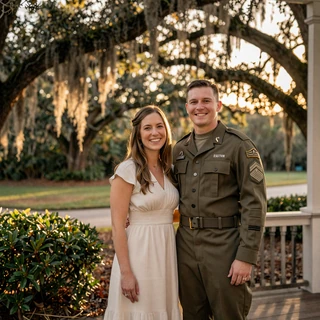 Happy military couple Rachel & Jason (US Army, infantry) from Savannah, Georgia